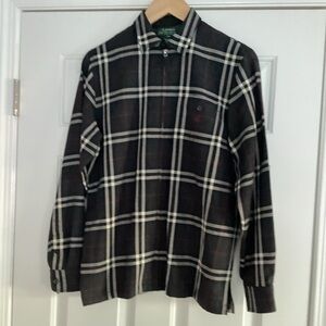 Lauren Ralph Lauren Wool Full Zip Plaid Jacket/ Shirt Petite M